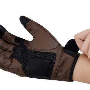 Bicycle <b>Gloves</b> Brown Anti Slip Shock Absorption <b>Touchscreen</b> Compatible Unisex Adult Riding Protection - Product Image 3