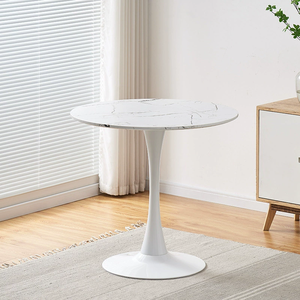 Top Quantity Contemporary <strong>Tulip</strong> <strong>Table</strong> for 2-4 People Circle Dining <strong>Table</strong> with Pedestal Base Metal - Product Image 2