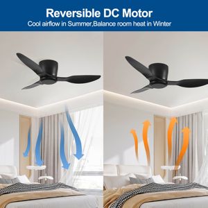 DB 40 tuôn ra gắn trần <span class=keywords><strong>fan</strong></span> hâm mộ ánh sáng <span class=keywords><strong>3</strong></span> lưỡi đảo ngược 6 tốc độ đảo ngược DC động cơ cấu hình thấp kim loại quạt trần khách sạn hộp - Product Image 5