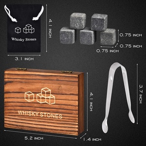 Ensemble cadeau de 9 pierres à <span class=keywords><strong>whisky</strong></span> réutilisables en bois et <span class=keywords><strong>granit</strong></span>, cubes de glace rafraîchissants, lot de pierres à <span class=keywords><strong>whisky</strong></span> pour refroidir - Product Image 5