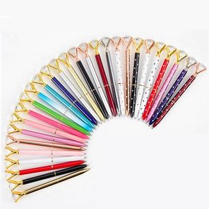 Stylo bille en métal style couronne personnalisé avec grand diamant en cristal, vente en gros d'usine, logo personnalisé - Product Image 1