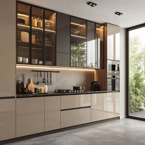 Armarios de cocina modulares de lujo OE HOME-Diseño de madera personalizado Impermeable Fácil instalación Estilo moderno - Product Image 1