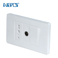 Interrupteur mural NEPCI 1 Gang simple à commande unique XJY-QB-34A-1, module d'interrupteur durable unipolaire 10A IP21 en PC ignifuge