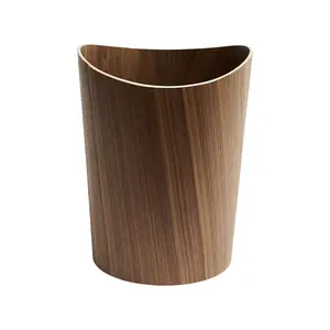 Poubelle en bois Offres Spéciales, corbeille à déchets pour la maison ou le bureau MDF avec placage carré rond panier à déchets