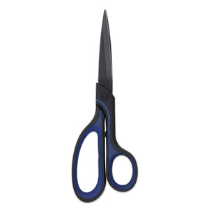 Stainless Steel Scissors Straight Tip Black And Blue Handles For Office Home Use Paper Cutting - Product Image 4