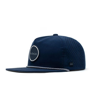 Sport Waterproof Quick Dry Customized Patch Logo Laser Cut Hole 5 Panel Rope Golf Snapback Caps <b>Hats</b> for <b>Men</b> - Product Image 4
