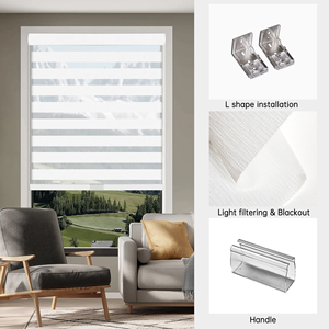 SAMADHI Cordless Blackout Curtain zebra Double-layer Day and Night Curtain Zebra Blinds - Product Image 3