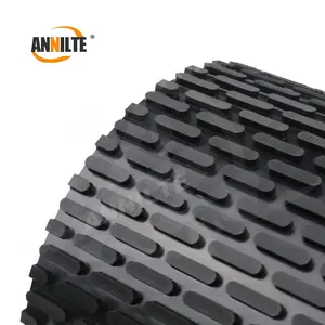 Annilte Line Shape Pattern PVC Wear Resistant Conveyor Belt For Wood Sanding Machine