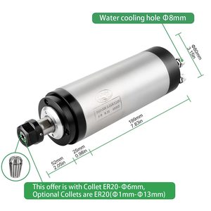 Motor de Husillo CNC de Alta Precisión Hua Jiang de 2.2KW Refrigerado por Agua, ER20 BT30 80mm, 4 Rodamientos, para Máquina Router CNC - Product Image 3