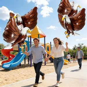 Bulk Large Brown White Bald Eagle Foil <b>Balloon</b>, Metallic Patriotic Themed for Party <b>Decor</b> - Product Image 5