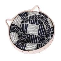 Lit pour animaux de compagnie rond et mignon, lit en forme d'oreilles de chat, lavable, personnalisé, luxueux, doux, petit lit pour animaux de compagnie pour chiens