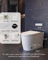 WC intelligent moderne avec bidet intégré, siège chauffant, chasse d'eau automatique, sans réservoir, pour salle de bain de luxe
