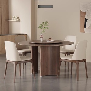 Mesa de Comedor Redonda Moderna de Madera Maciza para 4-6 Personas, 200 cm de Ancho, Impermeable, Ecológica, Muebles para el Hogar Ensamblados - Product Image 1
