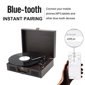 Tourne-disque vinyle portable Bluetooth avec haut-parleurs intégrés et sortie <span class=keywords><strong>RCA</strong></span> pour disques LP – Vente en gros - Product Image 2