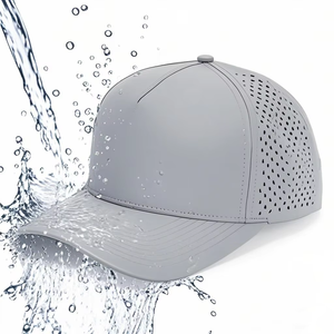 Factory Price Customized Logo 5-Panel Performance <strong>Waterproof</strong> Baseball <strong>Cap</strong> with Laser Cutting Hole Quick Drying Baseball Hat <strong>Caps</strong> - Product Image 1
