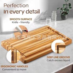 Yu Feifan Thickened Teak Cutting Board Rectangle Solid <b>Wood</b> With Handle For Kitchen Vegetable Fruit Chopping <b>Block</b> - Product Image 4