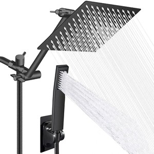 Phòng tắm sang trọng vòi hoa sen đặt treo tường mưa mưa mềm massage nóng lạnh trộn 5 chế độ phun tay phun Chrome kết thúc - Product Image 1