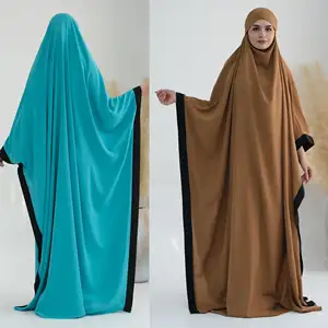 最新祈祷Abaya 2024伊斯兰服装Jilbab一体式聚酯休闲连衣裙传统Abaya女性穆斯林连衣裙