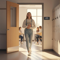 Signalétique conforme ADA pour salle d'examen en braille pour portes de salle de classe avec affichage numérique des numéros - Signalétique de couloir scolaire pour l'éducation