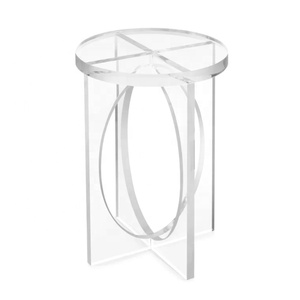 Siêu hiện đại trong suốt Acrylic Vòng Bàn cà phê rõ ràng cho plexiglass <span class=keywords><strong>lucite</strong></span> cuối bảng cho trang trí nội thất kệ trưng bày - Product Image 3