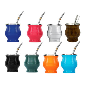 El juego de calabaza Ekocian <span class=keywords><strong>Mate</strong></span> incluye té de acero inoxidable de doble pared <span class=keywords><strong>Yerba</strong></span> <span class=keywords><strong>Mate</strong></span> Cup Tea Shaper set Bombilla cepillo de limpieza de pajitas - Product Image 4