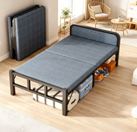 Lit pliant en fer convertible avec matelas et cadre pliable pour la maison, l'hôtel, le bureau, l'école et la chambre à coucher