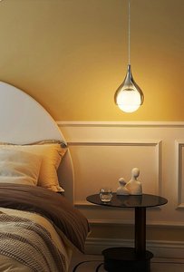 阁楼玻璃吊灯。 北欧后现代设计师艺术样板间。 卧室床头简约吊灯。 - Product Image 5