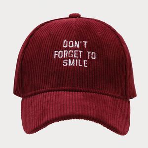 Nouvelle casquette de baseball en velours côtelé pour femme, style coréen, avec broderie de lettres, visière de voyage printanière, casquette snapback personnalisée - Product Image 4