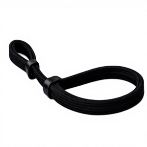Cordón elástico de nailon negro con diseño trenzado y logotipo personalizado para padel – soporte elástico, accesorio para raqueta - Product Image 1