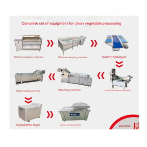 Línea de procesamiento de lavado de verduras de hoja de raíz limpia Industrial completamente automática/línea de producción de frutas y verduras congeladas - Product Image 5