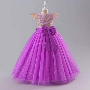 Último Vestido Elegante de Alta Gama para Niña 2025, de Satén Largo con Encaje Bordado en Rojo para Bodas, Niña de las Flores, Bailes de Graduación y Fiestas de Princesa - Product Image 6