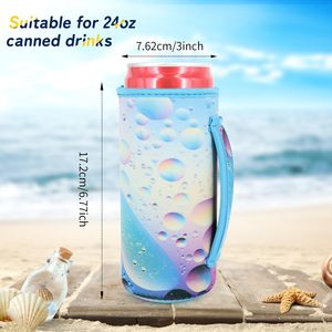 Enfriadores de latas altos personalizados con aislamiento, fundas adelgazantes para latas, soporte para botellas de cerveza con asa para bebidas energéticas de 16 oz - Product Image 2