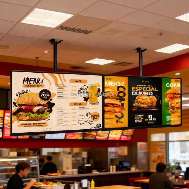 Ceiling Lcd Restaurant Video Display Menu Advertising Display Screen Board Digital Digital Menu Board for Restaurants