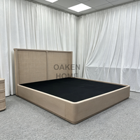Ventes d'usine OAKEN, meubles de chambre à coucher américains en rotin avec cadre de lit en chêne, ensemble de meubles de chambre à coucher sur mesure pour la maison