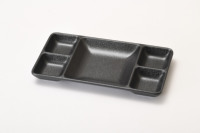 Assiette rectangulaire multi-usages en mélamine mate à 5 compartiments, nouvelle conception 2025, pour restaurant, cantine, café, bistrot, bar, service, 10 pouces