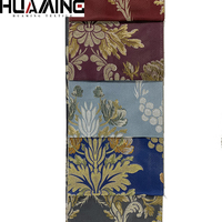 Tissu Brocart Jacquard de Luxe Teint en Fil, Poids Moyen, pour Décoration Intérieure - Mélange Coton Viscose Polyester Résistant au Rétrécissement