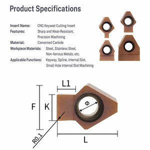 Fraiseuse CNC à rainures internes avec lame à insert carbure <span class=keywords><strong>DW6</strong></span> pour l'usinage de rainures aveugles, de cannelures et d'arbre à cannelures - Product Image 5
