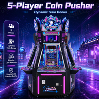 Pousse-pièces d'arcade original pour salles d'arcade, construit comme une machine d'arcade avec jeu à 5 joueurs et fonction de liaison, et offre de machines de jeu