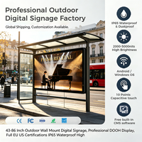 Affichage numérique mural extérieur IP65 de 32, 43 et 49 pouces avec lecture 24/7 et régulateur de température automatique pour magasin et hall