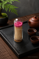 Allumettes en verre de haute qualité assorties à des allumettes en bois naturel pour bougies parfumées, cheminée, usage domestique
