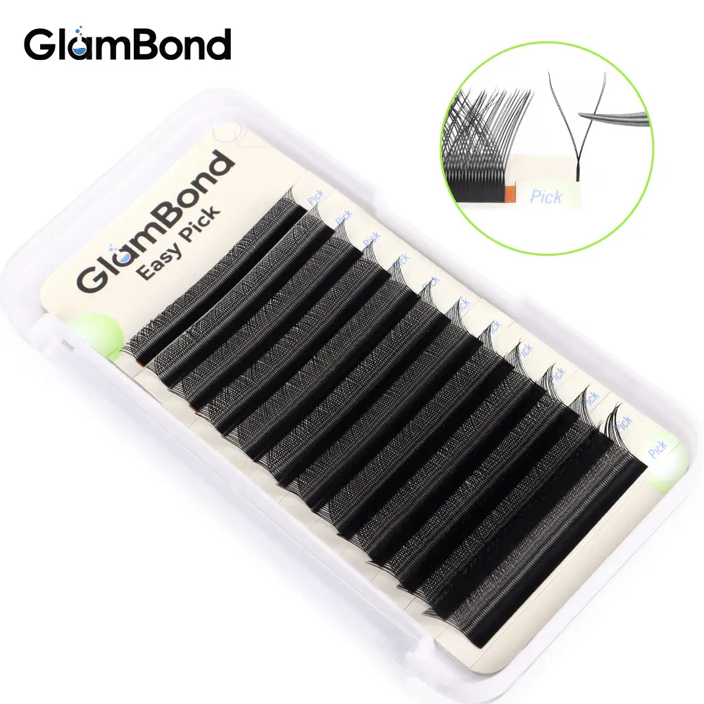 Glambond Cilios Posticos YY Erweiterung von Cilios V/Y/W Wimpern Eigenmarke individuelle falsche Mink-Wimpern Pestanas Pelo a Pelo