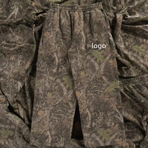 Benutzer definierte hochwertige lässige übergroße Tarnhose Streetwear Real Tree Camo Französisch Terry Wide Leg Jogging hose für Männer - Product Image 4