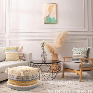 Tabouret Cube Moderne Touffeté Décoratif <span class=keywords><strong>Pouf</strong></span> Non Rembourré Ferme Casual <span class=keywords><strong>Pouf</strong></span> <span class=keywords><strong>Pouf</strong></span> Couverture Grands Glands Tissé à la Main École Appartement - Product Image 5