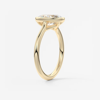 Bague de fiançailles solitaire ovale 2 carats avec halo et bande simple, diamant de laboratoire, or massif 14K/18K, certifié IGI, CVD/HPHT, personnalisable