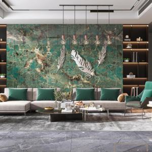 ألواح حجرية صناعية متداخلة بطراز ساخن ، جدار داخلي رخام بورسلين كبير لغرفة المعيشة - Product Image 5