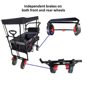 Chariot utilitaire pliable robuste de haute qualité Push Pull <span class=keywords><strong>Wagon</strong></span> poussette auvent pour le stockage des achats en plein air industriel - Product Image 6