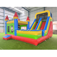 Château gonflable bleu et jaune prix d'usine Combo Hpfburg Mit Geblse Bounce House pour enfants