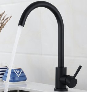 Filtro de grifos, purificador de agua del grifo, grifos de lavabo de cocina negros extraíbles de un solo orificio con rociador - Product Image 1