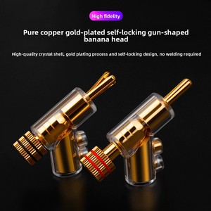 Audiophile hochpräzise Steck verbinder aus reinem Kupfer Vergoldete selbstsicher nde Bananenstecker-Lautsprecher kabel klemme - Product Image 6