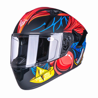Casque de moto intégral en ABS VF202 avec visière solaire interne, poches pour haut-parleurs intégrées, homologué DOT, casque de route imperméable